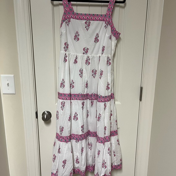 NWT J. Crew Factory block print tiered midi dress - Picture 5 of 7